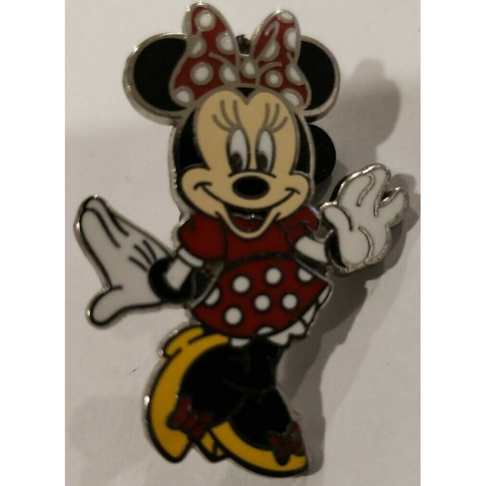 Disney Pin 00002 Minnie Mouse Yellow High Heel Shoes Pumps Red Hair Bow & Gloves